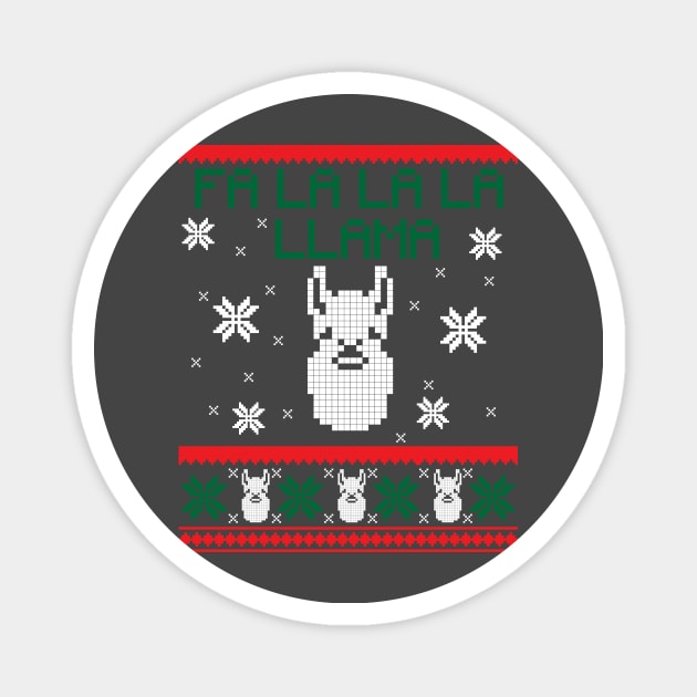 Ugly Christmas Top Fa La La La La Llama Funny Holidays Magnet by Mayzin